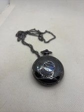 Pocket Watch with Chain   Moon  Stars Face