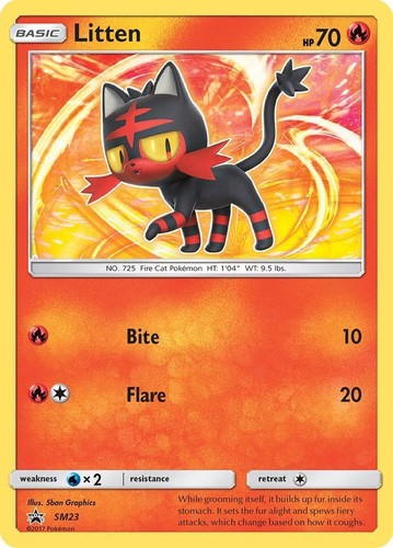 Litten - SM23 Holo Promo Sun & Moon Promo Pokemon Lightly Played