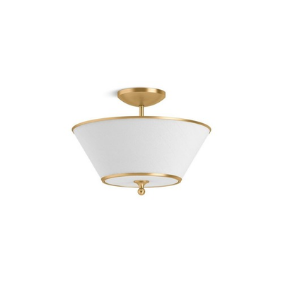 #ad Kohler 27859 FM02 2PL Parohn 16quot; 2 Light Flush Mount Polished Brass Gold $175.00