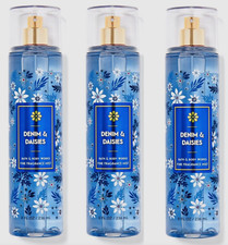 3X Bath and Body Works Denim  Daisies Mist Spray 8 fl oz / 236ml NEW