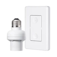 DEWENWILS Remote Control Light Bulb Socket Wireless 1 Wall Switch + 1 Socket