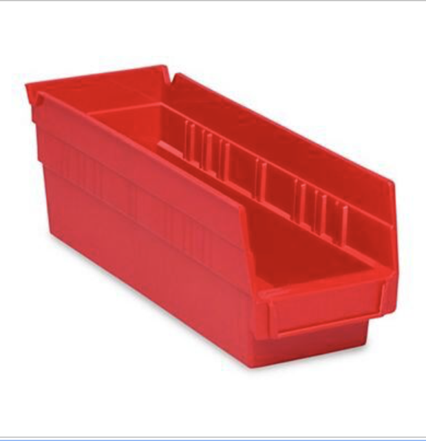 ULINE S13396 Plastic Shelf Bins 4 x 12 x 4" Red eBay