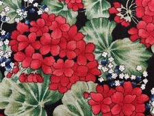 Fabric Red  Flower Blocks Fabric by Hoffman Fabric  44" x 37”377