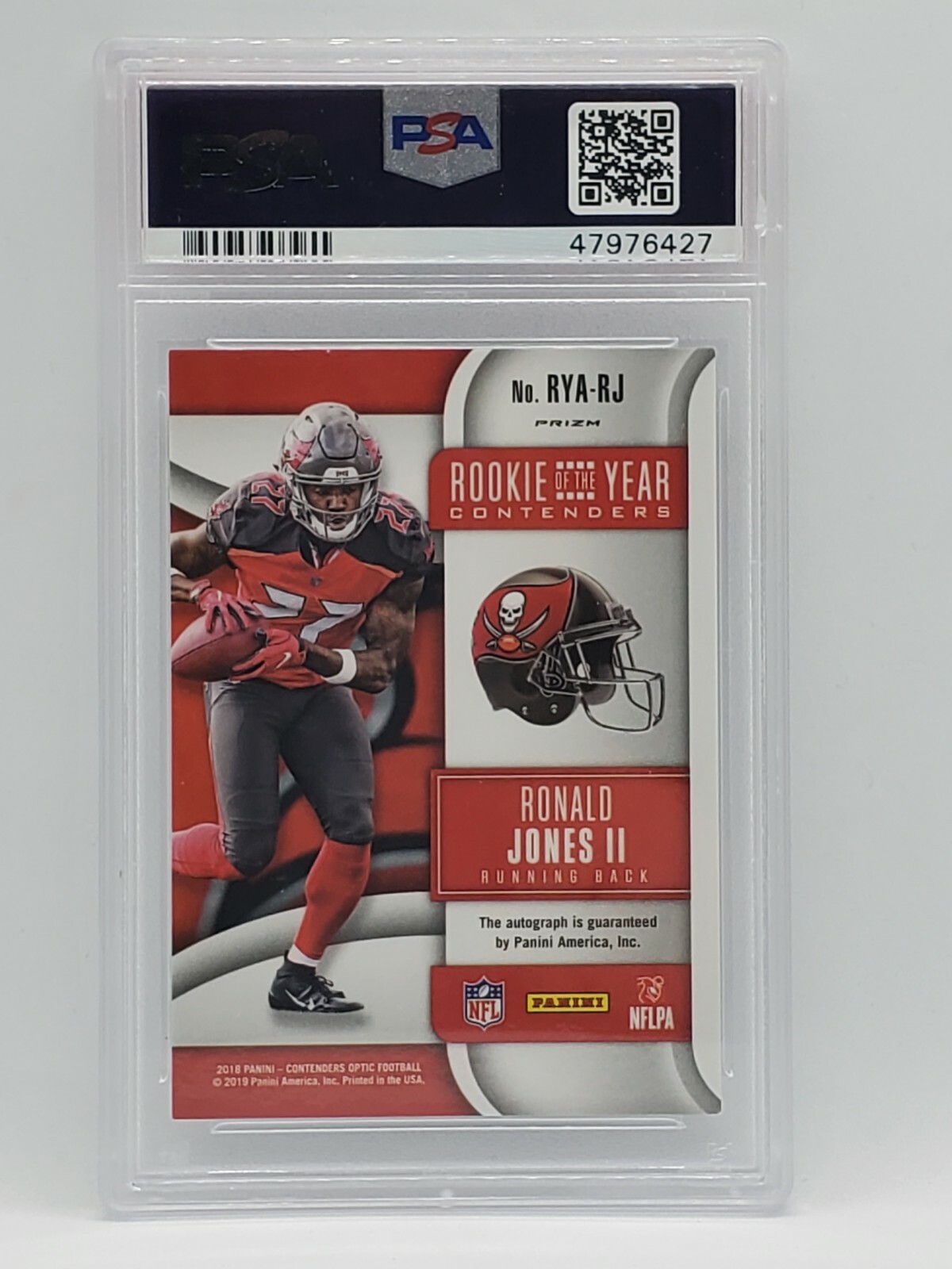 2018 Contenders Optic - Rookie of the Year Auto - PSA MINT 9 - RONALD JONES II view 2