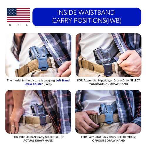 IWB KYDEX Holster Fits Glock 43/43X & Glock 43X MOS Pistol Adjustable Cant - Picture 29 of 44