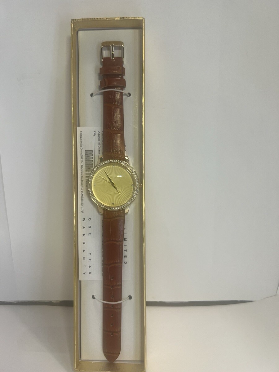New Boxed Manhattan By Croton Brown Jeweled Ladies Watch | eBay display picture 3