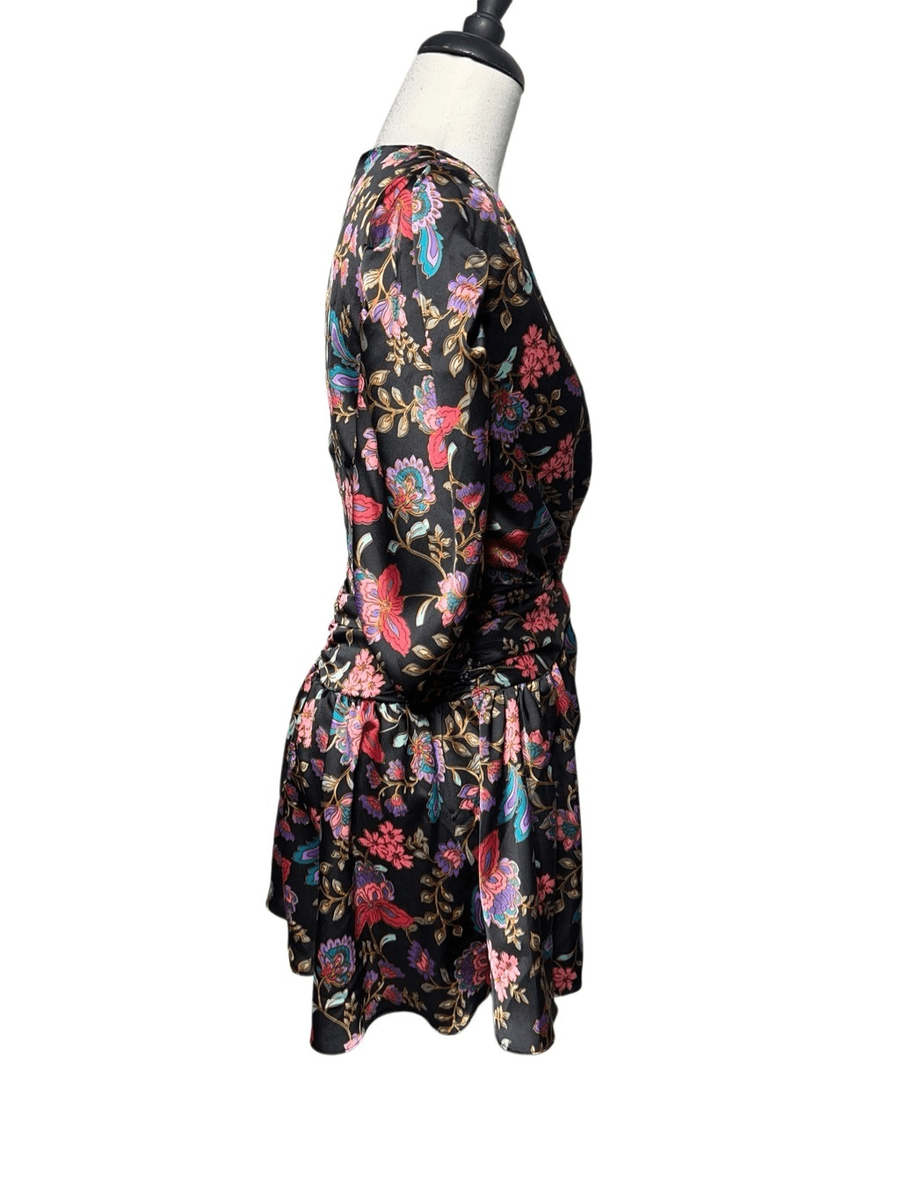 misa floral mini dress MISA Los Angeles Kate Tie-Back Floral Empire Mini Dress