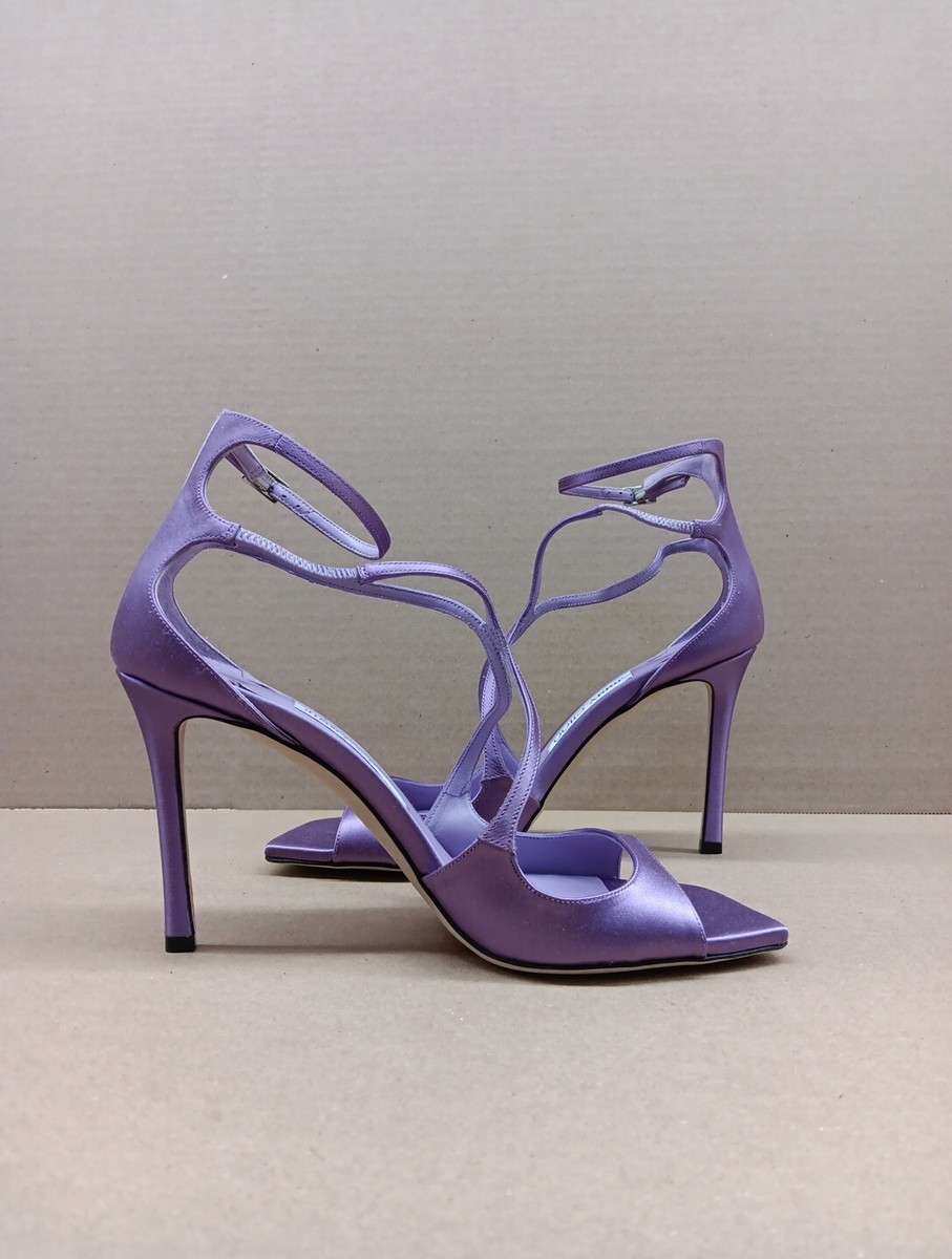 Jimmy Choo Azia 95 Satin Women's Heels- Wisteria- Size 40(US 9.5