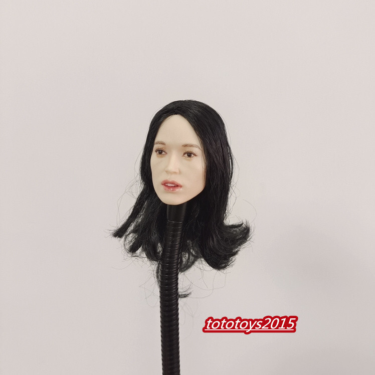 1/6 Head Sculpt Asian Girl Hsu Kei black Hair Fit 12'' PH