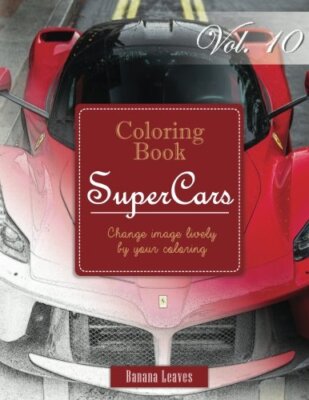 Race Cars : Gray Scale Photo Adult Coloring Book, Mind Relaxation Stress Reli-,