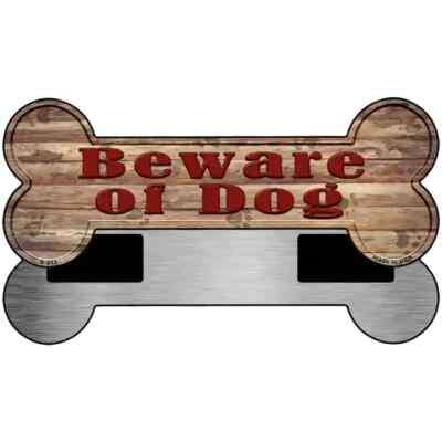 Beware of Dog 3.5''x9'' Bone Magnet Fridge Refrigerator Kitchen for Home Door Wall