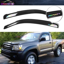 Fit 05-15 Toyota Tacoma Standard Cab Window Visor Rain Guard w/ Neo-Chrome Sport