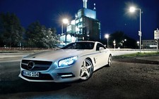 Cars white mercedes benz mercedes Desk Mat Stitched