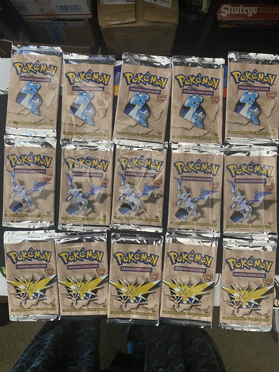 ポケモンカードゲーム pokemon tcg fossil 1ed 3packs set 🦴 (3) 1st Edition Fossil Pokémon Packs (EMPTY) - NO CARDS