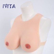 IVITA DD Cup Full Soft Silicone Breast Forms Floppy Silicone Boobs Enhancers