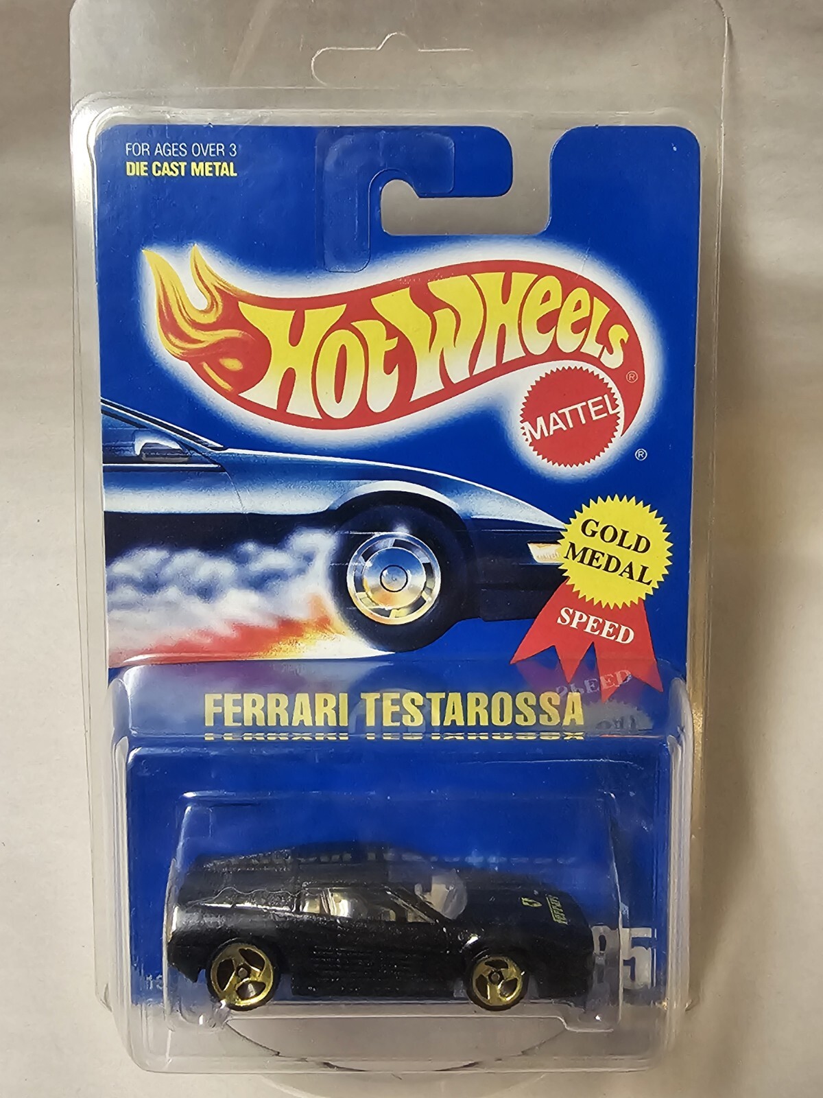 MONMC 1992 Hot Wheels FERRARI TESTAROSSA #35 Black with Gold 3 Spokes