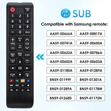 UN40EH6050FXZA UN40F5000AFXZA UN46EH5000FXZA Replacement Remote for Samsung TV