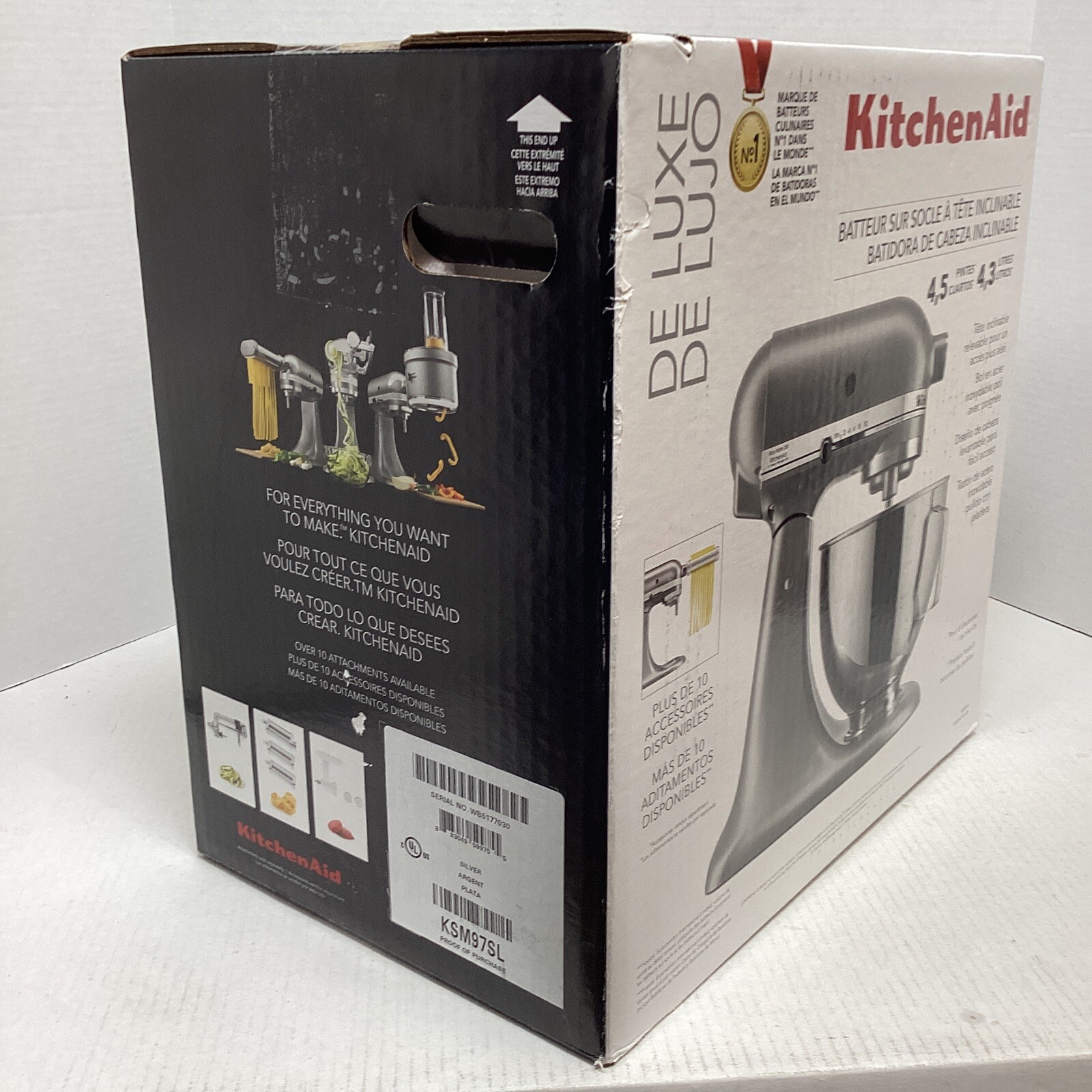 KitchenAid DELUXE 4.5QT TiltHead Stand Mixer KSM97SL Silver BRAND NEW