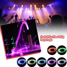 LED Fiber Optic Dance Whips Light USB Rechargeable Flash Light Party Gi🔥US