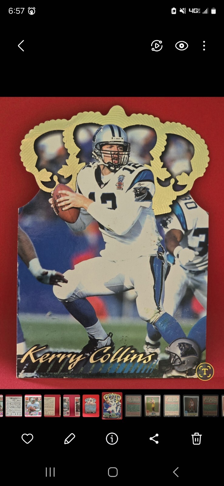 1996 🏈 Kerry Collins Starting Lineup, QB Panthers and 1996 Pacific Card #GC5 thumbnail 5