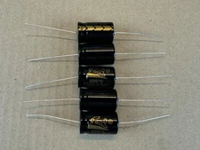5 New Supertech 1200 uf 50v Axial Capacitors Guitar Tube Amp & Stereo Caps (Qty