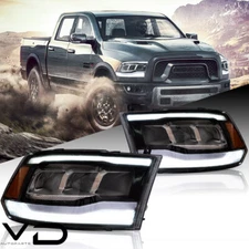 USED Pair Full LED Headlight For 09-2018 Dodge Ram 1500/2500/3500 Classic 19-21
