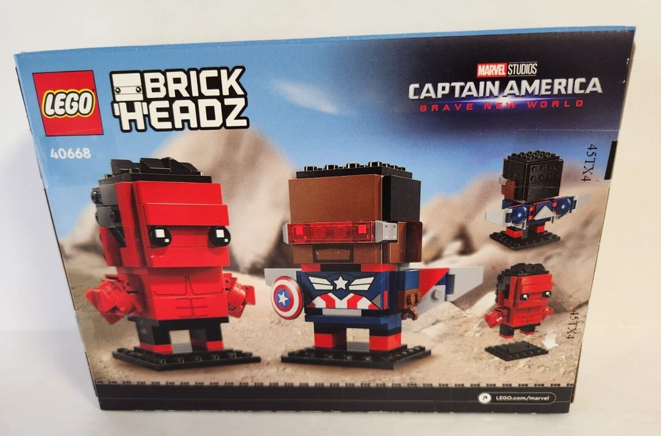 Lego BrickHeadz 40668 Capitán América y Hulk Rojo 202 Piezas Marvel 2024 Nuevo Foto 3 de 4