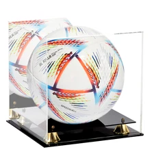 PENNZONI Soccer Ball Display Case, Clear Acrylic Soccer Display Case