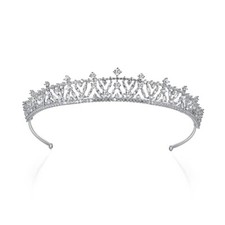 Simple AAA CZ Cubic Zirconia Tiara Crown For Women Girl Wedding Queen Princess
