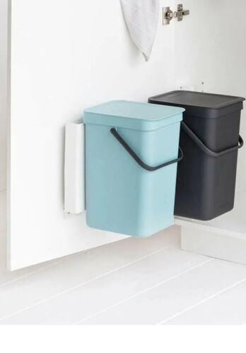 Brabantia Sort and Go Food Waste Caddy, Two 16L, Grey & Jade Green RRP£75.99 New - Picture 1 of 15