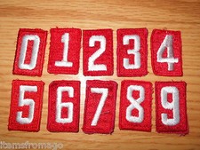 BOY SCOUT Embroidered RED TROOP UNIT NUMERAL - YOUR CHOICE of Number/Quantity