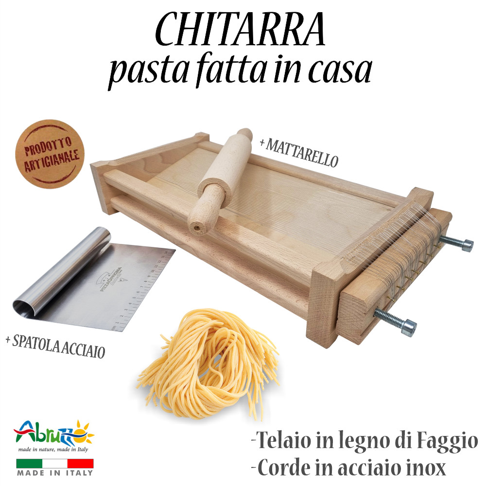 Chitarra per Pasta con Mattarello in Acciaio Inox