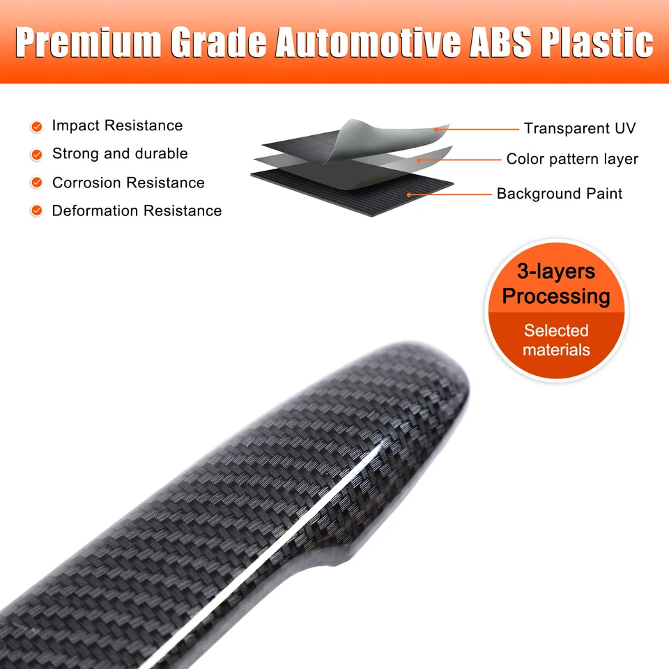 Door Handle Cover Trim For 2011-2023 Mitsubishi Outlander Sport/ASX Carbon Fiber Foto 2 de 4