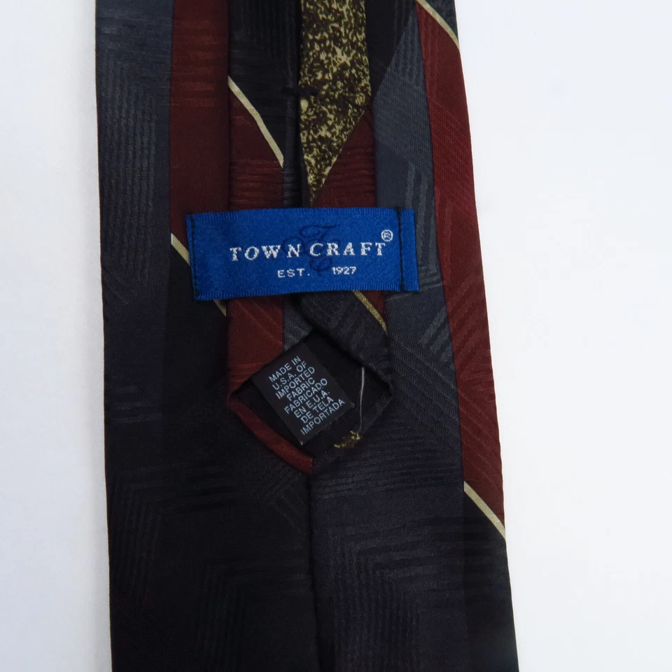 Town Craft мужской галстук многоцветный геометрический цветной блок печати США 57x3,5 - Изображение 3 из 4