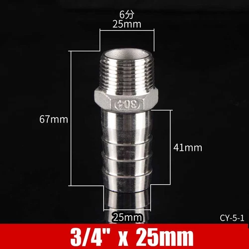 Stainless Male Thread Pipe Fitting x Barb Hose Tail Connector BSP 1/8" to 4" - Bild 35 von 86