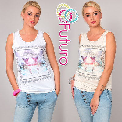  T-Shirt Damenweste Top Secret Handflächendruck Freizeit 100 % Baumwolle Größen 8-12 FB51