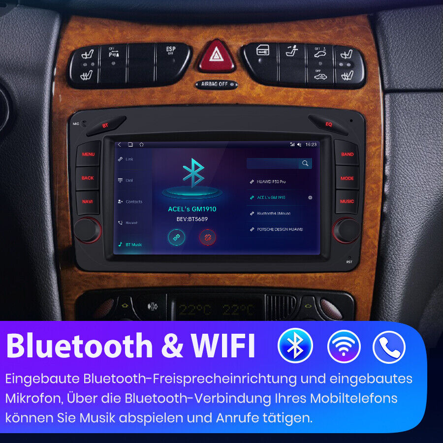 Android 12 Für Mercedes Benz CLK W209 W203 W463 W168 Autoradio GPS Navi SWC 32G