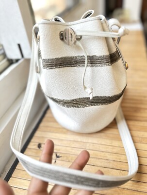 Rare vtg collectors iconic 1960s Paco Rabanne white bag w/silver chainmail  mesh