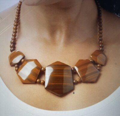 #ad Jay King Sterling Silver Quartz Necklace 18” Wooden Beaded New In Box HSN $29.23