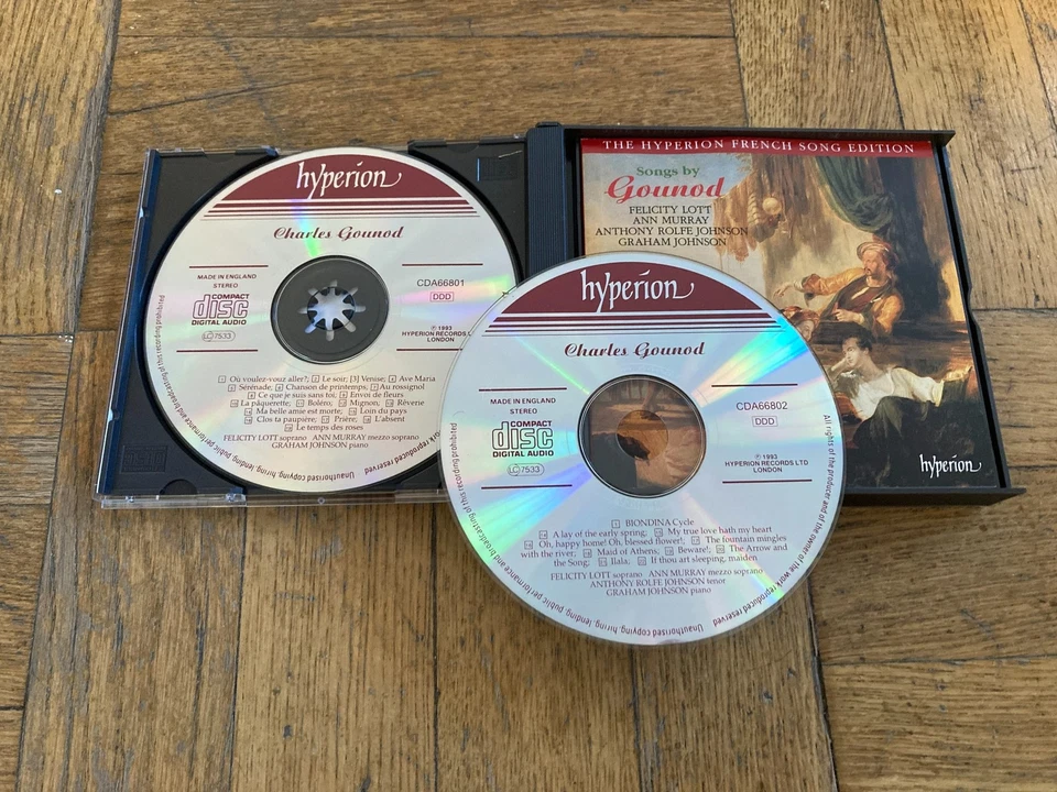 Songs by Gounod: Felicity Lott, Ann Murray, Johnson Hyperion French 2CD Set 1993 - Image 2 of 3