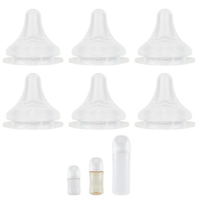 6 PCS Size L Fast Flow Silicone Nipple Fits Pigeon Baby Bottle 6m+ Feeding