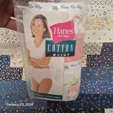 Vintage Deadstock Hanes Her Way 3 Pack of Cotton Briefs Size 8