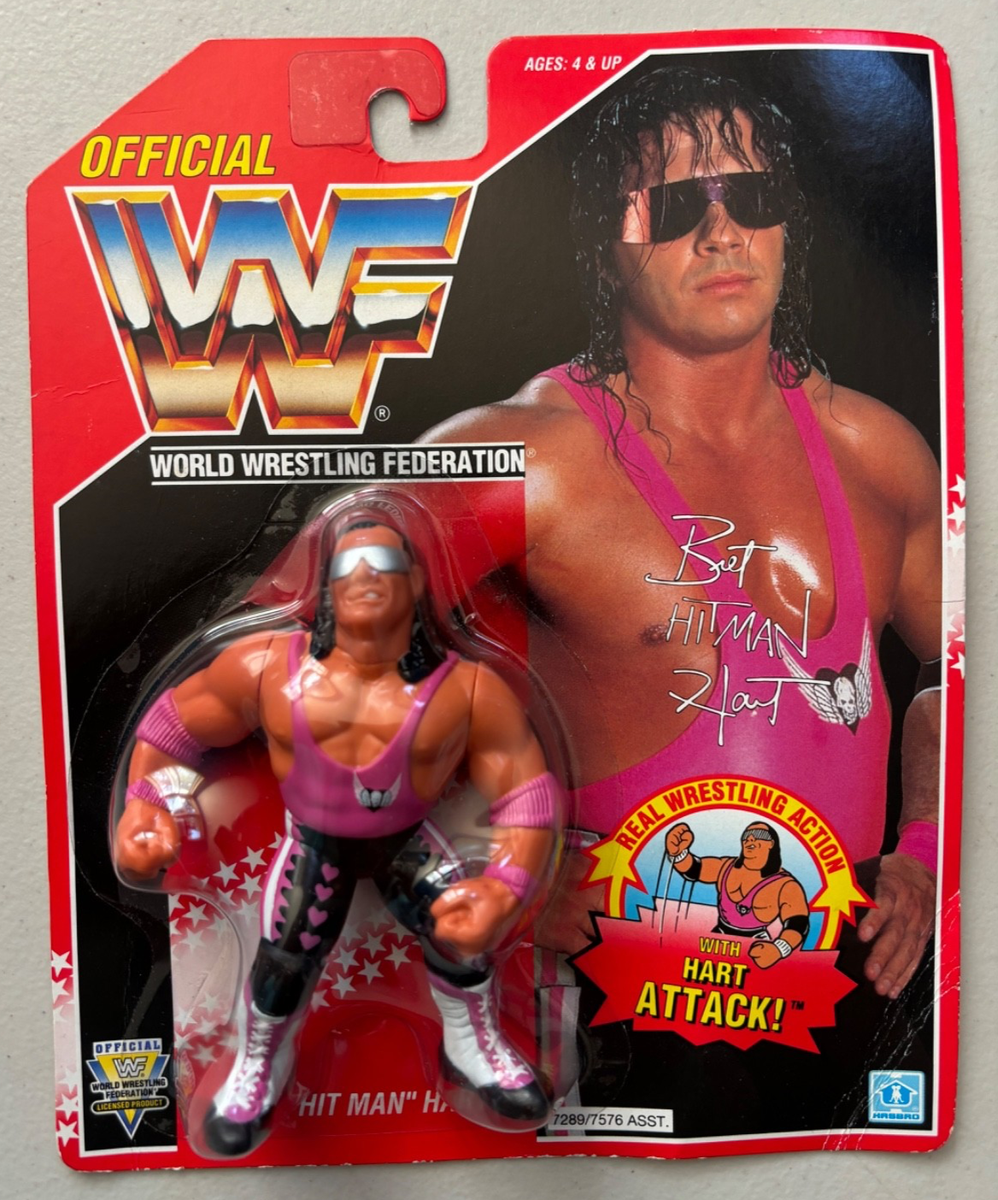 WWF Hasbro Bret Hitman Hart Red Card Wrestling Figure Vintage As