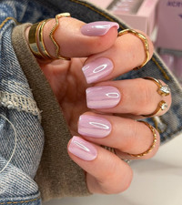 Red Aspen Press On Nails – Enigmatic Evelyn – Short Squoval – Purple Acrylic