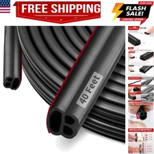 40 Feet Rubber Weather Stripping Door Seal Large Gap and Easy Installation, S...