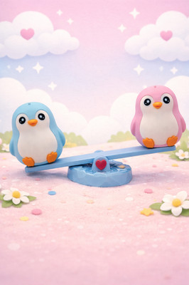 Penguin Partner Piggy Bank - 3D Printed Seesaw Coin Bank - Interactive Gift