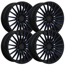 Set-4 Ravetti M18 18x8 5x114.35x120 38mm Black Blue Wheels Rims 18 Inch Set-4 Ravetti M18 18x8 5x114.35x120 38mm Black Blue Wheels Rims 18 Inch