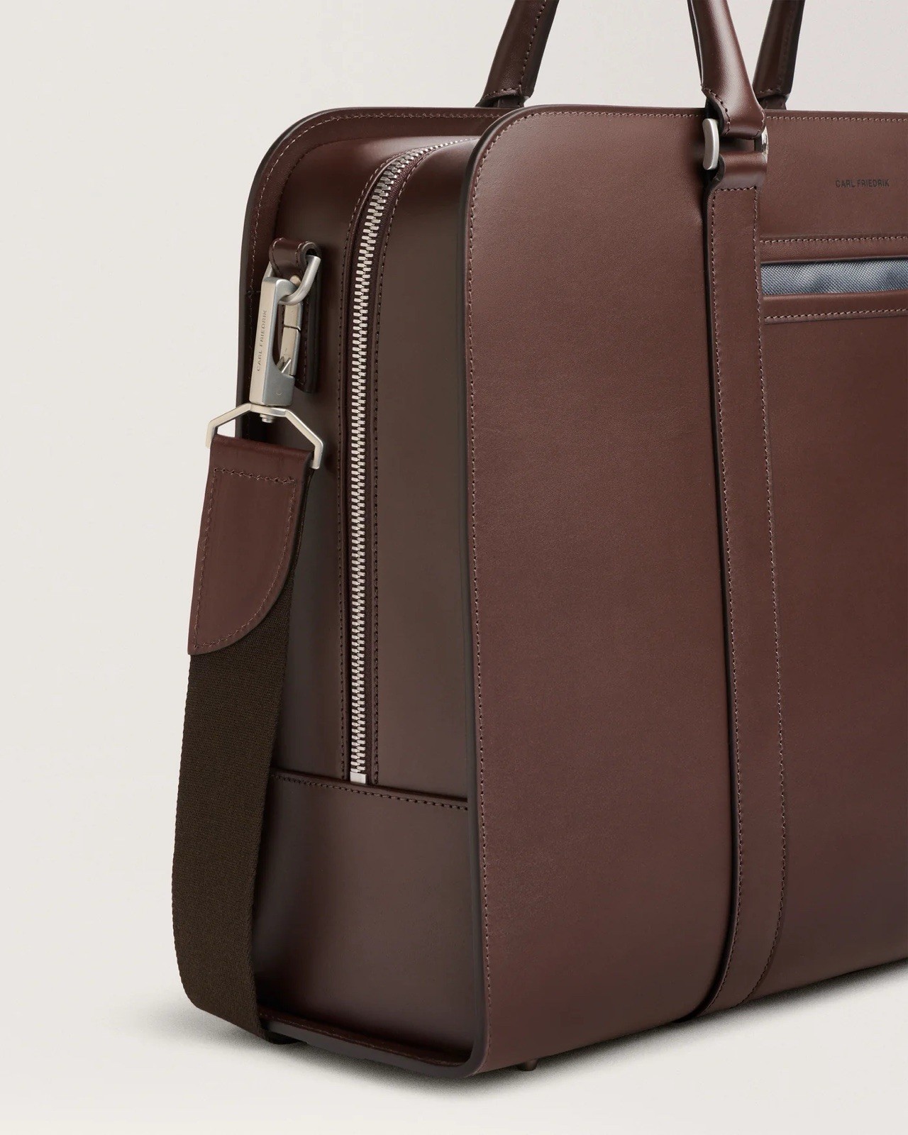Carl Friedrik Palissy Overnight Leather Briefcase Chocolate NEW  Authentic image 2