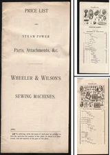 Orig. Ca. 1895 Catalogue of Parts for Wheeler & Wilson Steam Sewing Machines