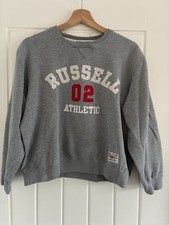 Vintage Russell Athletic Cotton Rich Sweatshirt Grey 02 Varsity Size Small